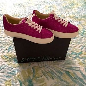 Betsy Johnson Pink Bedazzled Sneakers